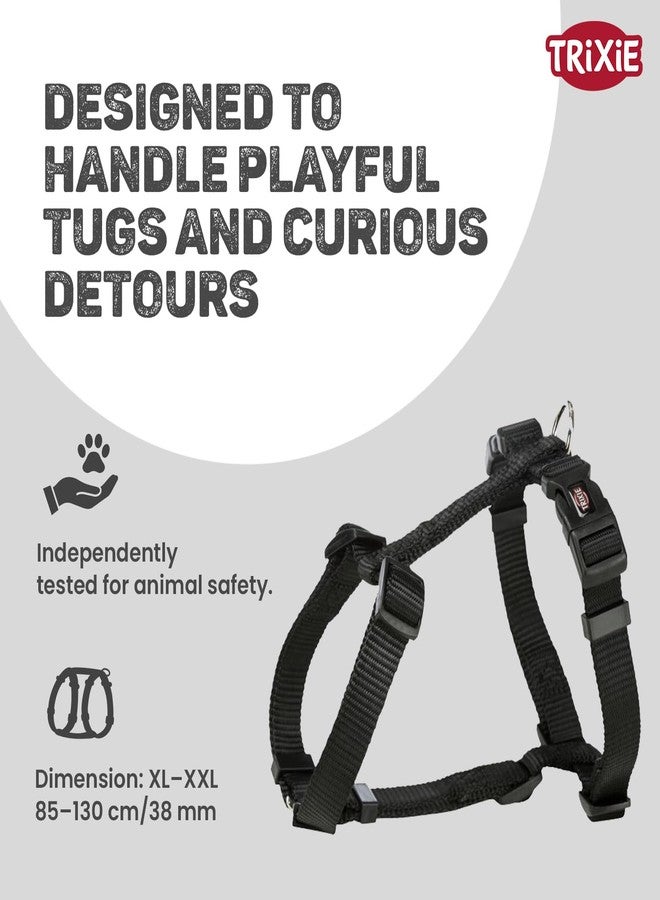 Trixie Premium H-Harness for Large Dogs - XL-XXL (85-130 cm), Adjustable Heavy-Duty Dog Harness, Black Dog Walking Harness - Image 5